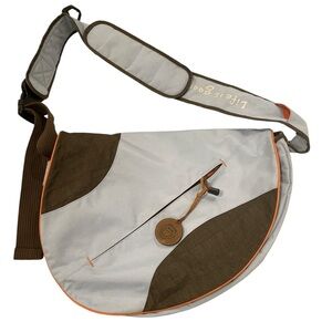 Life is Good Messenger Shoulder Bag/Satchel Brown and Light Blue